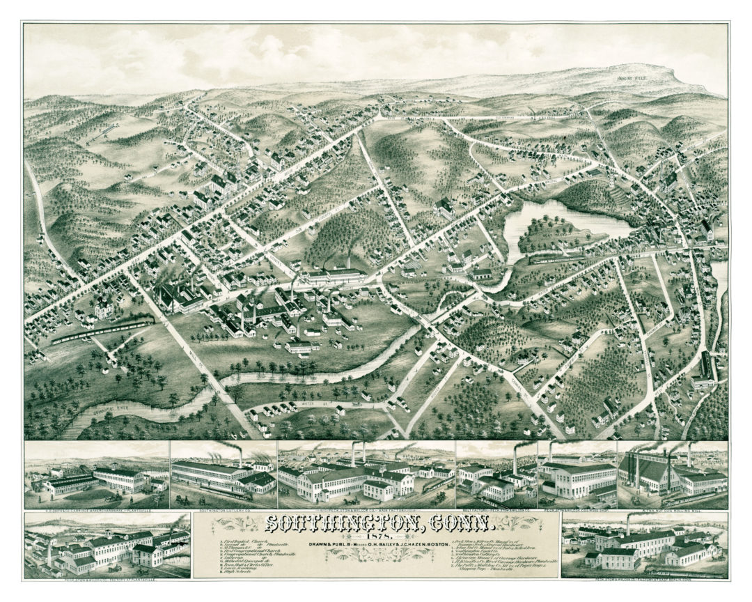 Beautifully restored map of Southington, CT from 1878 CT Restored