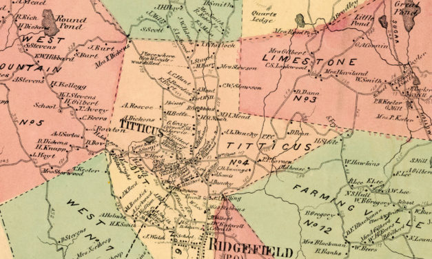 Historic landowners map of Ridgefield, CT from 1867